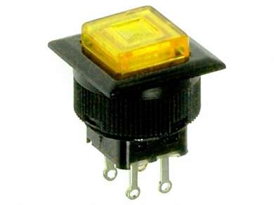 Кнопка M16 OFF-(ON) RWD-313 LED 1.5A/250V 4c -желтая-