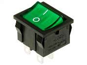 Выключатель OFF-ON RWB-303 (MIRS-202) neon 3A/250V 4c -зеленый- *