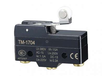 Микропереключатель TM-1704 (Z-15GW22-B, LXW5-11G2) 15A/250V 3c