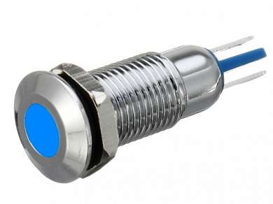 Индикатор  M8 LED 12V (GQ8PF) антивандальный IP67 -синий-