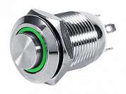 Кнопка M12 OFF-(ON) LED12V IB12C-G 2A/36V 4c IP65 -зеленая-