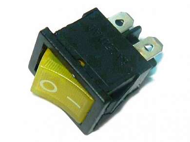 Выключатель OFF-ON RWB-207 (KCD1-201N) lamp12V 6A/12V 4c -желтый-