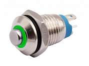 Кнопка M 8 ON-(ON) LED12V IB8-G10F 2A/24VDC 4c IP65 -зеленая-