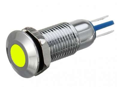 Индикатор  M8 LED 12V (GQ8PF) антивандальный IP67 -желтый-