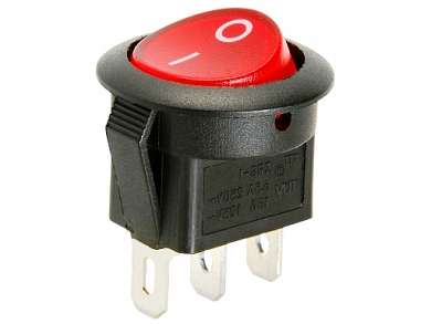 Переключатель ON- ON RWB-214 (KCD1-102-8) 5A/250V 3c -красный-
