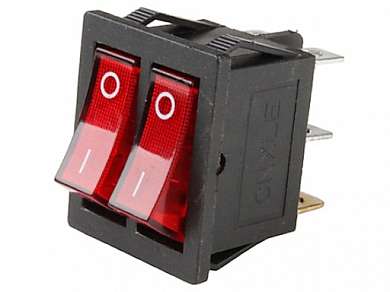 Выключатель OFF-ON RWB-510 (KCD4-202/N) neon 15A/250V 6c -красный-