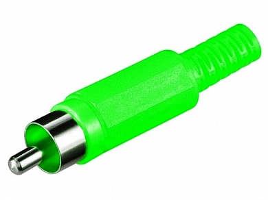 Штекер RCA на кабель 4 мм  Ni/Pl -зеленый-