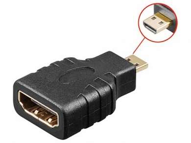 Переходник шт. Micro HDMI - гн. HDMI  GOLD/Pl