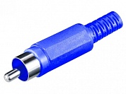 Штекер RCA на кабель 4 мм  Ni/Pl -синий-