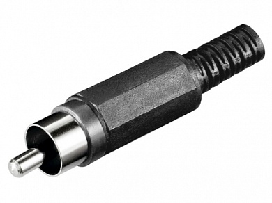 Штекер RCA на кабель 4 мм  Ni/Pl -черный-