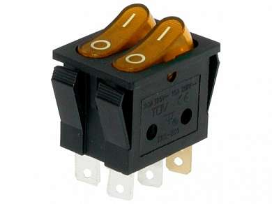 Выключатель OFF-ON RWB-510-N (KCD3-301-3C) neon 15A/250V 6c -желтый-
