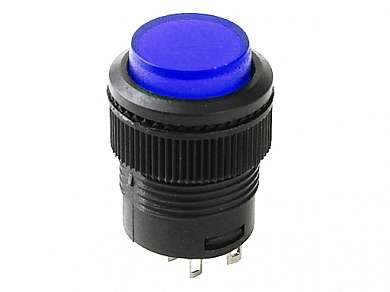 Кнопка M16 OFF-ON LED RWD-314 (R16-503) 3A/250V 4c -синий-