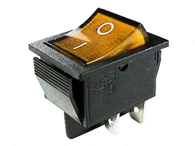 Выключатель OFF-ON RWB-502 (KCD4-101, IRS-201) neon 15A/250V 4c -желтый-
