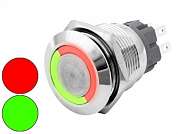 Кнопка M19 ON-(ON) LED12-24V IB19S-RG (GQ19B-10E/RG) 3A/250V 7c IP65 -R/G-