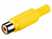 Гнездо RCA на кабель 4 мм  Ni/Pl -желтое-