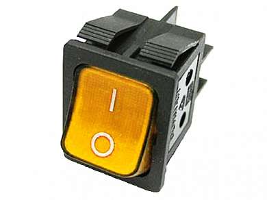 Переключатель ON-ON RWB-514-N (IRS-202-8C) neon 16A/250V 6c -желтый-