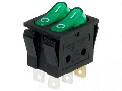 Выключатель OFF-ON RWB-510-N (KCD3-301-3C) neon 15A/250V 6c -зеленый-