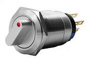 Переключатель M19 ON-ON 1NO1NC (KDS-2) LED12V 5A/250V 5c IP67 -красный-