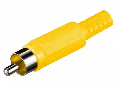Штекер RCA на кабель 4 мм  Ni/Pl -желтый-