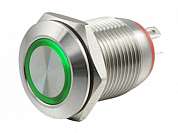 Кнопка M12 OFF-(ON) LED12V IB12C-P 2A/36V 4c IP65 -зеленая-