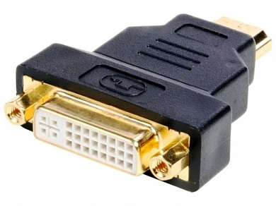Переходник шт. HDMI - гн. DVI-I (24+5)  GOLD/Pl