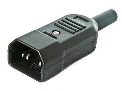 Штекер AC на кабель (AC-101, AS-413)  220V/10A 3c