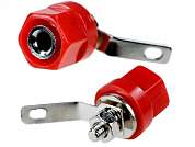 Гнездо BANANA 25mm (шток 12mm)  Ni/Pl -красное-
