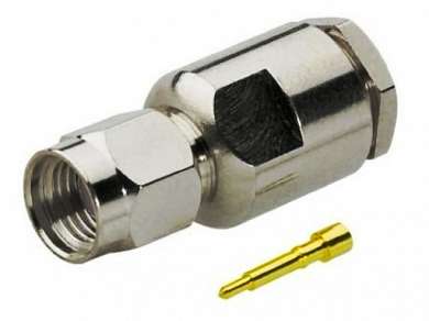 Штекер SMA на кабель RG 58/U пайка (S-112F)  Ni/Gold pin/Delrin