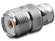 Переходник штекер F - гнездо UHF (FU-312)  Ni/Gold pin/Teflon