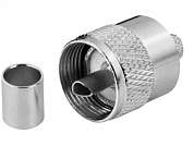 Штекер UHF на кабель RG213/U обжим (U-111B, PL-259)  Ni/Silver pin/Teflon