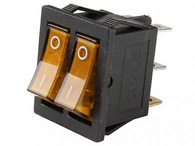 Выключатель OFF-ON RWB-510 (KCD4-202/N) neon 15A/250V 6c -желтый-