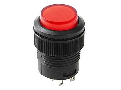 Кнопка M16 OFF-ON LED RWD-314 (R16-503) 3A/250V 4c -красный- %