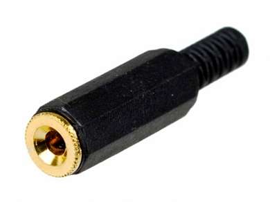 Гнездо 3.5 мм стерео на кабель  Gold/Pl