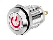 Кнопка M12 OFF-(ON) LED12-24V IB12C-PW (LAS2GQF) 2A/36V 4c IP65 -красная-
