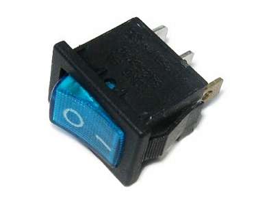 Выключатель OFF-ON RWB-206 neon 6A/250V 3c -синий- (дефект: незн. загрязн. клавиш)