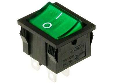 Выключатель OFF-ON RWB-303 (MIRS-202) neon 3A/250V 4c -зеленый- *