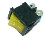 Выключатель OFF-ON RWB-207 (KCD1-201N) neon 6A/250V 4c -желтый-