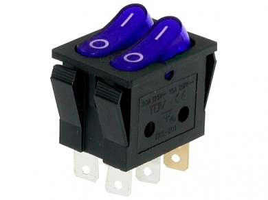 Выключатель OFF-ON RWB-510-N (KCD3-301-3C) neon 15A/250V 6c -синий-