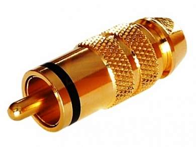 Штекер RCA на кабель 6 мм Gold -черный- *
