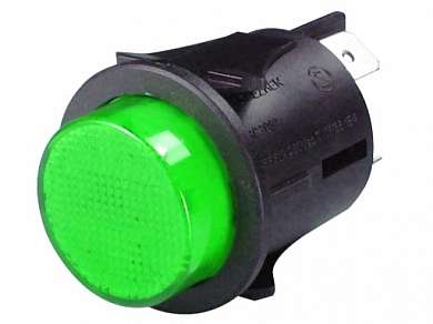 Кнопка M23 OFF-ON lamp12V SC7087 30A/12V 4c -зеленая-
