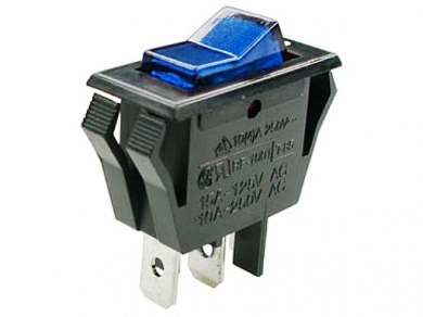 Выключатель OFF-ON RWB-413-B (KCD3-101) neon 15A/250V 3c -синий-