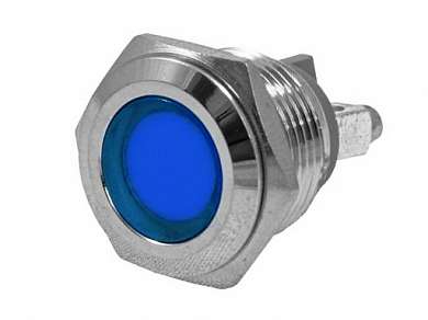 Индикатор M16 LED 12-24V (GQ16F) антивандальный IP67 -синий-