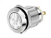 Кнопка M12 OFF-(ON) LED12-24V IB12C-PW (LAS2GQF) 2A/36V 4c IP65 -белая-