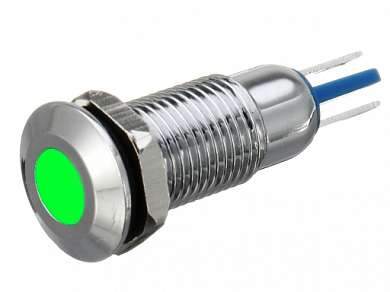 Индикатор  M8 LED 12V (GQ8PF) антивандальный IP67 -зеленый-