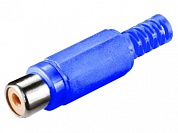 Гнездо RCA на кабель 4 мм  Ni/Pl -синее-