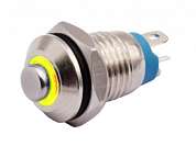 Кнопка M 8 ON-(ON) LED12V IB8-G10F 2A/24VDC 4c IP65 -желтая-