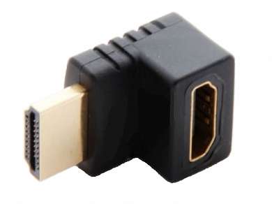 Переходник шт. HDMI - гн. HDMI прямой угол  GOLD/Pl  тип 2
