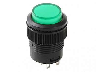 Кнопка M16 OFF-ON LED RWD-314 (R16-503) 3A/250V 4c -зеленый-