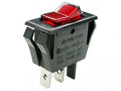 Выключатель OFF-ON RWB-413-B (KCD3-101) neon 15A/250V 3c -красный-