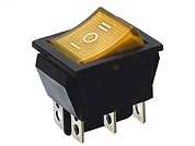 Переключатель ON-OFF-ON RWB-509 (KCD4-203N) neon 15A/250V 6c -желтый-